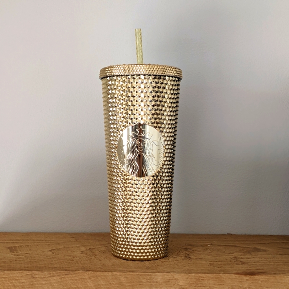 Starbucks Gold Studded Tumbler with Straw
